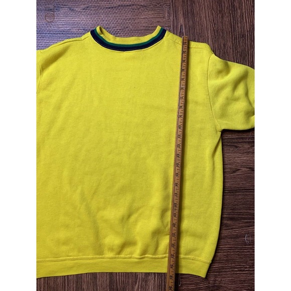 Vtg 60s Creslan Casual yellow green Blue Shirt Short Sleeve Ringer Sweater READ - Picture 7 of 8